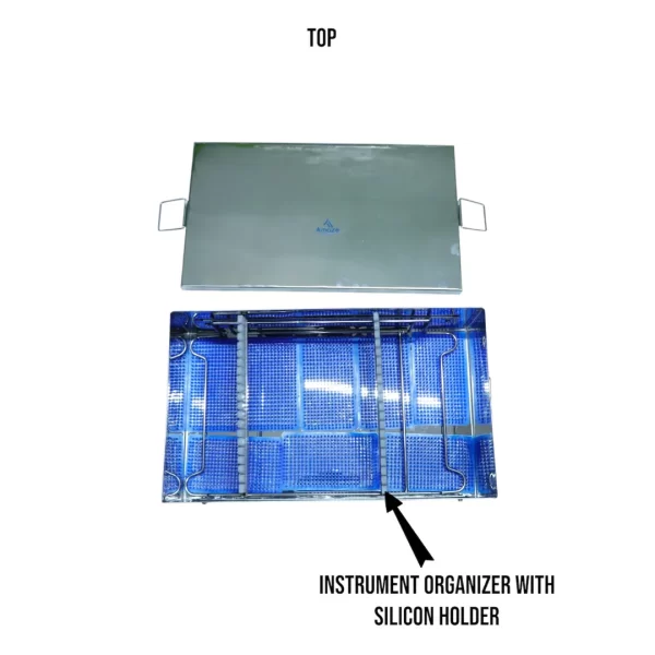 Laproscopy instrument organizer cum sterilization box