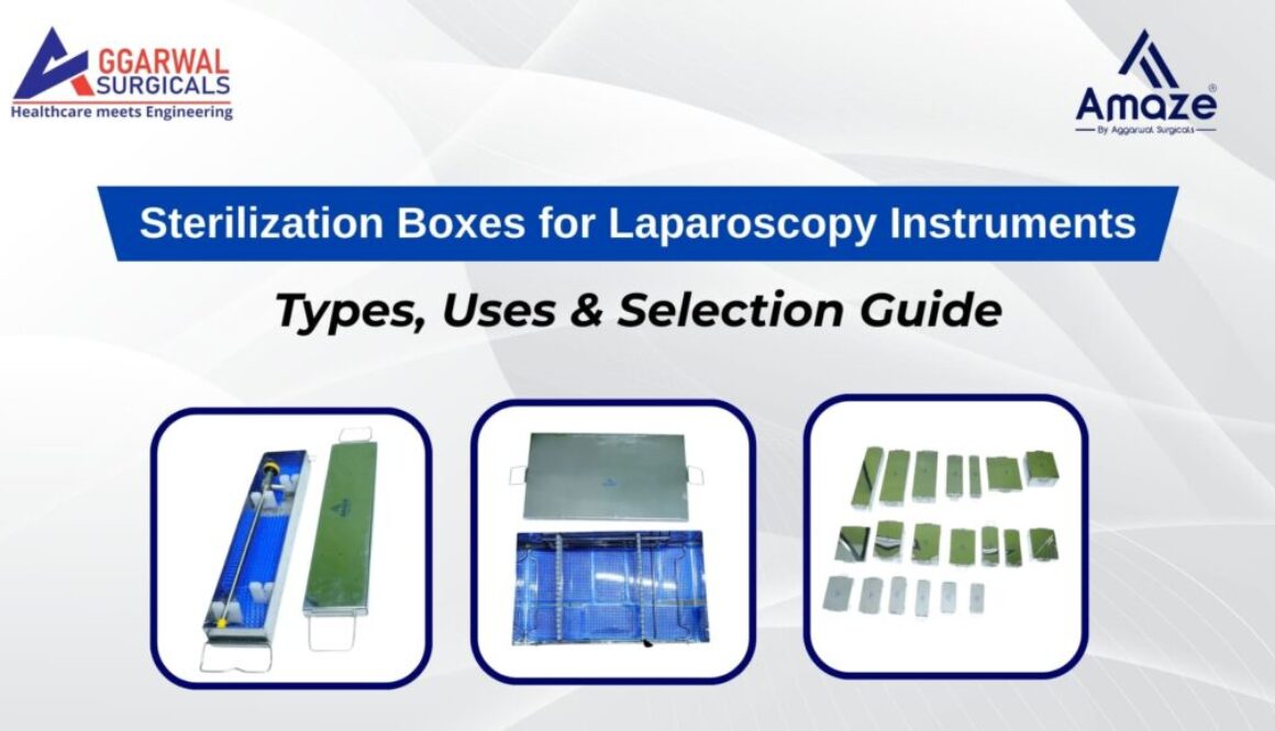 Sterilization boxes for laparoscopy instruments used in surgical instrument sterilization and storage