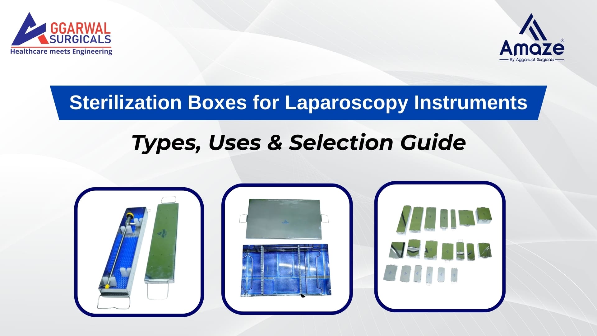 Sterilization boxes for laparoscopy instruments used in surgical instrument sterilization and storage